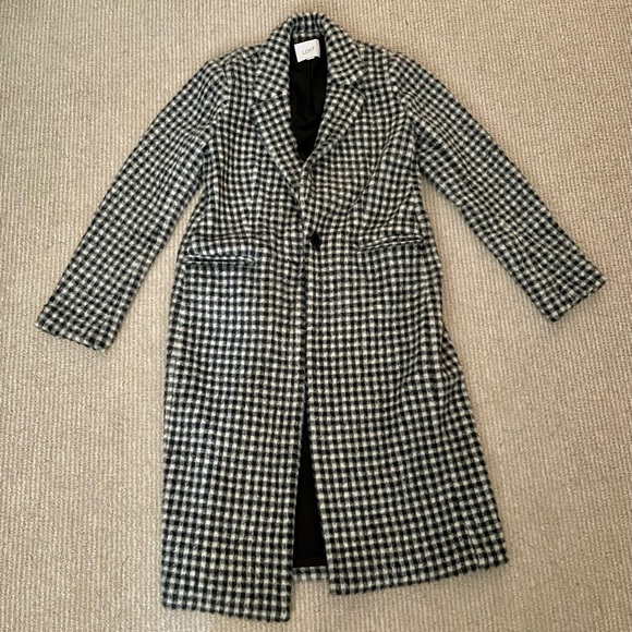 NWOT LOFT Black & White Checked Dad Coat - Picture 5 of 8
